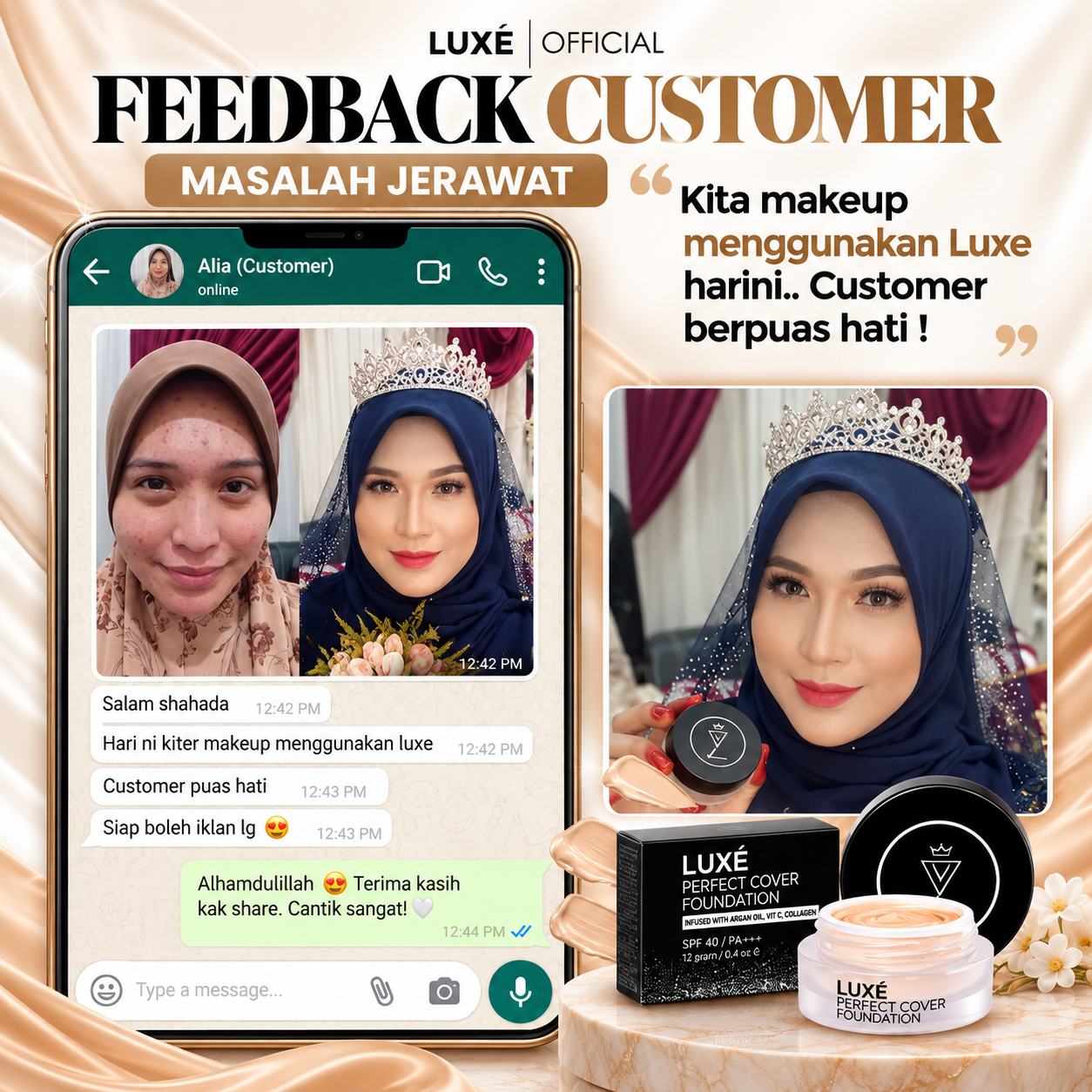Feedback pelanggan Luxe Perfect Cover